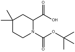 1-(tert-butoxycarbonyl)-4,4-dimethylpiperidine-2-carboxylic acid Struktur