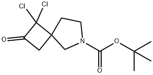 1,1-dichloro-2-oxo-6-Azaspiro[3.4]octane-6-carboxylic acid 1,1-dimethylethyl ester Struktur