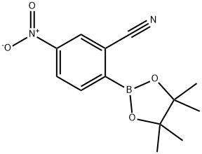 5-Nitro-2-(tetramethyl-1,3,2-dioxaborolan-2-yl)benzonitrile Struktur