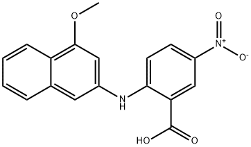 2-((4-methoxynaphthalen-2-yl)amino)-5-nitrobenzoic acid Struktur