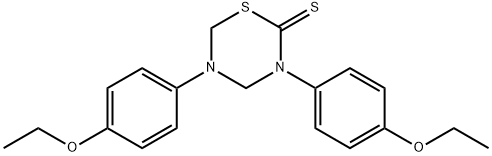 3,5-BIS-(4-ETHOXYPHENYL)-3,4,5,6-TETRAHYDRO-2H-1,3,5-THIADIAZINE-2-THIONE Struktur