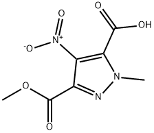 3-(Methoxycarbonyl)-1-methyl-4-nitro-1H-pyrazole-5-carboxylic acid Struktur