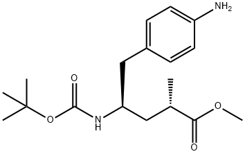 methyl(2S,4R)-5-(4-aminophenyl)-4-((tert-butoxycarbonyl)amino)-2-methylpentanoate Struktur