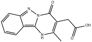 (2-methyl-4-oxo-1,4-dihydropyrimido[1,2-b]indazol-3-yl)acetic acid Struktur