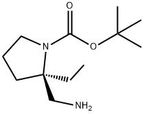 tert-butyl (2R)-2-(aminomethyl)-2-ethylpyrrolidine-1-carboxylate Struktur