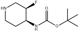 tert-Butyl ((3R,4S)-3-fluoropiperidin-4-yl)carbamate Struktur