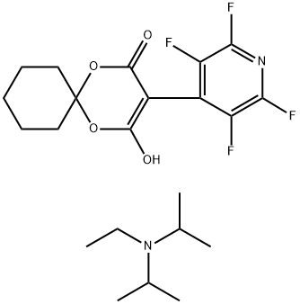 N-Ethyl-N-isopropylpropan-2-aminium 4-Oxo-3-(perfluoropyridin-4-yl)-1,5-dioxaspiro[5.5]undec-2-en-2-olate >=95% Struktur