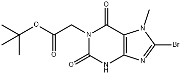 tert-butyl 2-(8-bromo-7-methyl-2,6-dioxo-2,3,6,7-tetrahydro-1H-purin-1-yl)acetate Struktur