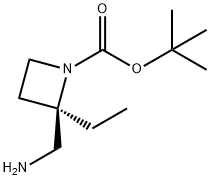 (R)-tert-Butyl 2-(aminomethyl)-2-ethylazetidine-1-carboxylate Struktur