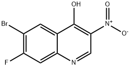 6-bromo-7-fluoro-3-nitroquinolin-4-ol Struktur