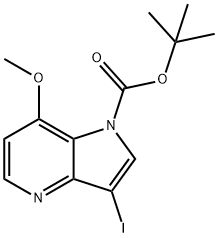 3-Iodo-7-methoxy-pyrrolo[3,2-b]pyridine-1-carboxylic acid tert-butyl ester Struktur