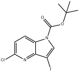 5-Chloro-3-iodo-pyrrolo[3,2-b]pyridine-1-carboxylic acid tert-butyl ester Struktur