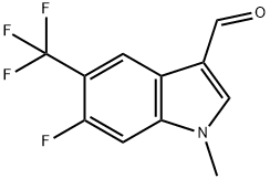 6-Fluoro-1-methyl-5-trifluoromethyl-1H-indole-3-carbaldehyde Struktur