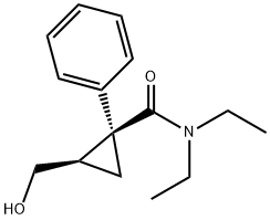 Cyclopropanecarboxamide,N,N-diethyl-2-(hydroxymethyl)-1-phenyl-,(1S,2R)- Struktur