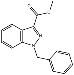 1H-Indazole-3-carboxylic acid, 1-(phenylmethyl)-, methyl ester Struktur