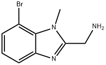 (7-bromo-1-methyl-1H-1,3-benzodiazol-2-yl)methanamine Struktur