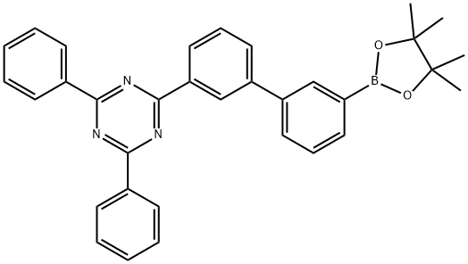 1,3,5-Triazine, 2,4-diphenyl-6-[3'-(4,4,5,5-tetramethyl-1,3,2-dioxaborolan-2-yl)[1,1'-biphenyl]-3-yl]- Struktur