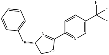 2-[(4S)-4,5-dihydro-4-(phenylmethyl)-
2-oxazolyl]-5-(trifluoromethyl)-Pyridine Struktur