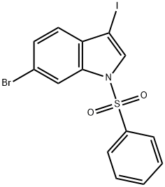 6-bromo-3-iodo-1-(phenylsulfonyl)-1H-indole Struktur