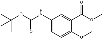 methyl 5-((tert-butoxycarbonyl)amino)-2-methoxybenzoate Struktur