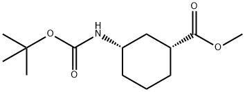 methyl (1R,3S)-3-[(2-methylpropan-2-yl)oxycarbonylamino]cyclohexane-1-carboxylate Struktur