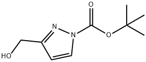 3-(hydroxymethyl)-1H-pyrazole-1-carboxylic acid 1,1-dimethylethyl ester Struktur