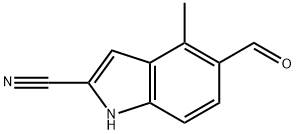 5-formyl-4-methyl-1H-indole-2-carbonitrile Struktur