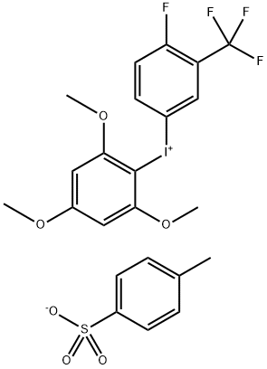 [4-Fluoro-3-(trifluoromethyl)phenyl](2,4,6-trimethoxyphenyl)iodonium p-Toluenesulfonate Struktur