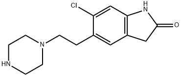 6-Chloro-5-(2-piperazin-1-yl-ethyl)-1,3-dihydro-indol-2-one Struktur