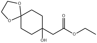 Ethyl 2-(8-hydroxy-1,4-dioxaspiro[4.5]decan-8-yl)acetate Struktur