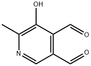 5-hydroxy-6-methyl-3,4-Pyridinedicarboxaldehyde Struktur