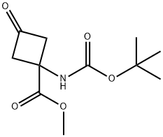 methyl 1-(tert-butoxycarbonylamino)-3-oxocyclobutanecarboxylate Struktur