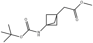 methyl 2-(3-((tert-butoxycarbonyl)amino)bicyclo[1.1.1]pentan-1-yl)acetate Struktur