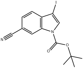 tert-butyl 6-cyano-3-iodo-1H-indole-1-carboxylate Struktur