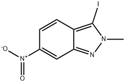 3-iodo-2-methyl-6-nitro-2H-indazole Struktur