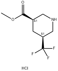 methyl cis-5-(trifluoromethyl)piperidine-3-carboxylate hydrochloride Struktur