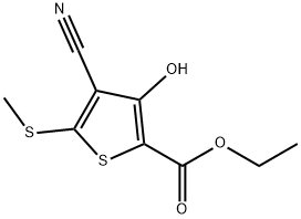 Ethyl 4-Cyano-3-Hydroxy-5-(Methylthio)Thiophene-2-Carboxylate Struktur