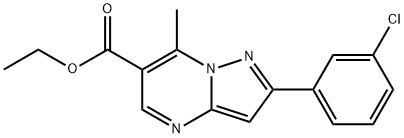 Ethyl 2-(3-chlorophenyl)-7-methylpyrazolo[1,5-a]pyrimidine-6-carboxylate Struktur