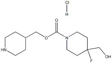 (piperidin-4-yl)methyl 4-fluoro-4-(hydroxymethyl)piperidine-1-carboxylate hydrochloride Struktur