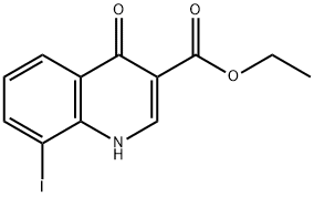 8-Iodo-4-oxo-1,4-dihydro-quinoline-3-carboxylic acid ethyl ester Struktur