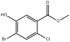 4-Bromo-2-chloro-5-hydroxy-benzoic acid methyl ester Struktur