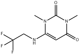 1,3-Dimethyl-6-((2,2,2-trifluoroethyl)amino)pyrimidine-2,4(1H,3H)-dione Struktur