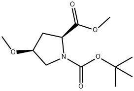 (2S,4S)-1-tert-butyl 2-methyl 4-methoxypyrrolidine-1,2-dicarboxylate Struktur