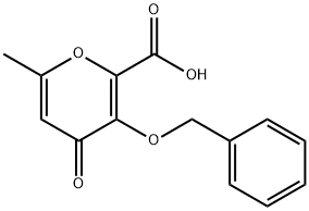 6-methyl-4-oxo-3-phenylmethoxypyran-2-carboxylic acid Struktur