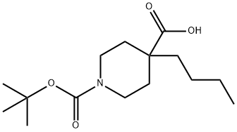 1-(tert-butoxycarbonyl)-4-butylpiperidine-4-carboxylic acid Struktur