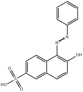 6-hydroxy-5-(2-phenyldiazenyl)-2-Naphthalenesulfonic acid Struktur