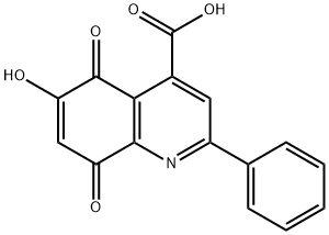 6-hydroxy-5,8-dioxo-2-phenyl-5,8-dihydroquinoline-4-carboxylic acid Struktur