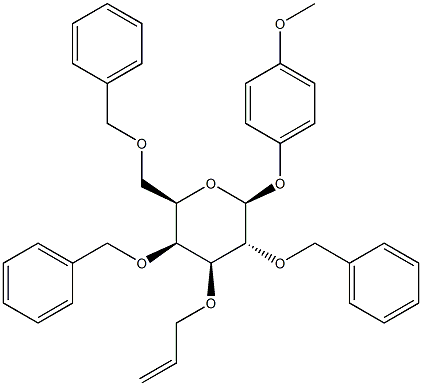 4-Methoxyphenyl 2,4,6-tris-O-(phenylmethyl)-3-O-2-propen-1-yl-beta-D-galactopyranoside Struktur