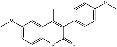 6-methoxy-3-(4-methoxyphenyl)-4-methyl-2H-chromen-2-one Struktur