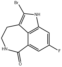 2-bromo-8-fluoro-4,5-dihydro-1H-azepino[5,4,3-cd]indol-6(3H)-one Struktur